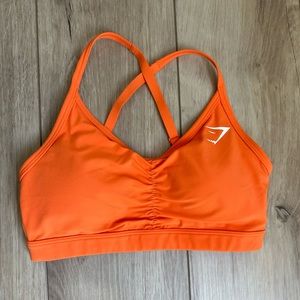 Gymshark Ruched sport bra- Orange small